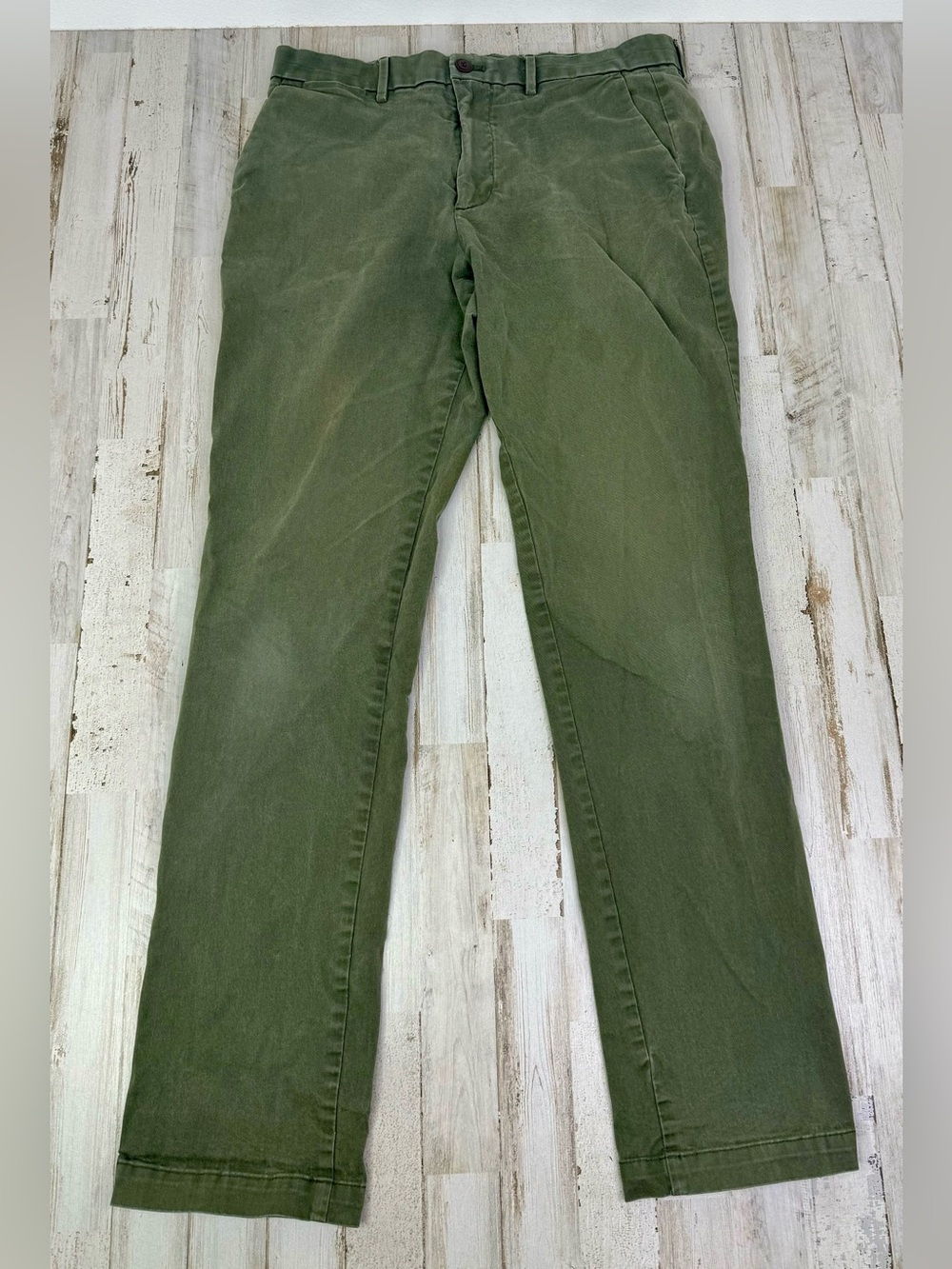 Gap Mens Slim Leg Pants Khaki Green Size 32x32 Button Zip Close